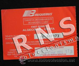 Colecionismos Bilhetes de Transporte: TARJETA DE EMBARQUE BUQUEBUS A&Ntilde;O 2000 FAST FERRY ALGECIRAS CEUTA BILLETE TRANSPORTE TIQUE BARCO