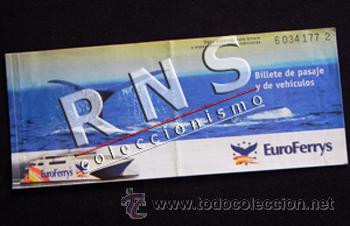 Coleccionismo billetes de transporte: BILLETE DE PASAJE Y VEH&Iacute;CULOS EUROFERRYS CEUTA ALGECIRAS BARCO A&Ntilde;OS 90 TRANSPORTE TIQUE 3 HOJAS