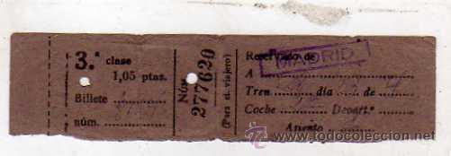 Collectionnisme Billets de transport: Billete de tren en papel reserva de asiento. 3&ordm; Clase. sello colegio huerfano ferroviarios.
