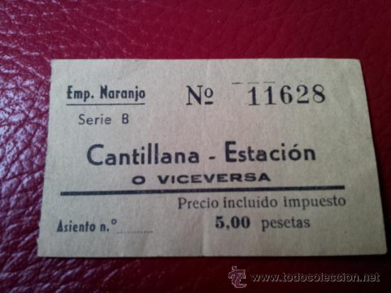 Sammeln von Fahrkarten: BILLETE AUTOBUS CANTILLANA - ESTACION. SEVILLA. EMPRESA NARANJO
