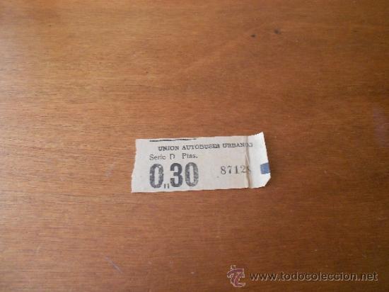 Coleccionismo Billetes de transporte: ANTIGUO BILLETE DE AUTOBUS (UNI&Oacute;N AUTOBUSES URBANOS)