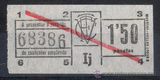 Collectables Transport Tickets: BILLETE DE TRANSPORTE, VALENCIA, CAPICUA N&ordm; 68386, 1,5 PESETA, VER FOTO (1)