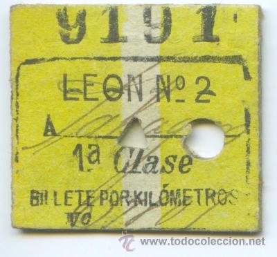 Coleccionismo Billetes de transporte: BILLETE EDMONDSON DE FERROCARRIL  DE LEON // 1926