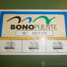 Collectionnisme Billets de transport: BILLETE BONO PUENTE DE RENFE (AÑO 1990). Lote 92868465