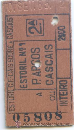 Colecionismos Bilhetes de Transporte: BILLETE EDMONDSON DE FERROCARRIL PORTUGUES DE ESTORIL A CASCAIS // COLECCION