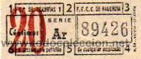 Collectionnisme Billets de transport: Billete tranvia Valencia. Tranvias de Valencia. Serie Ar