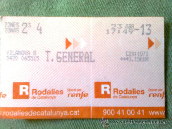 Herméticamente seguramente planes rodalies renfe billete ticket 2013 - vilanova i - Buy Antique transport  tickets on todocoleccion