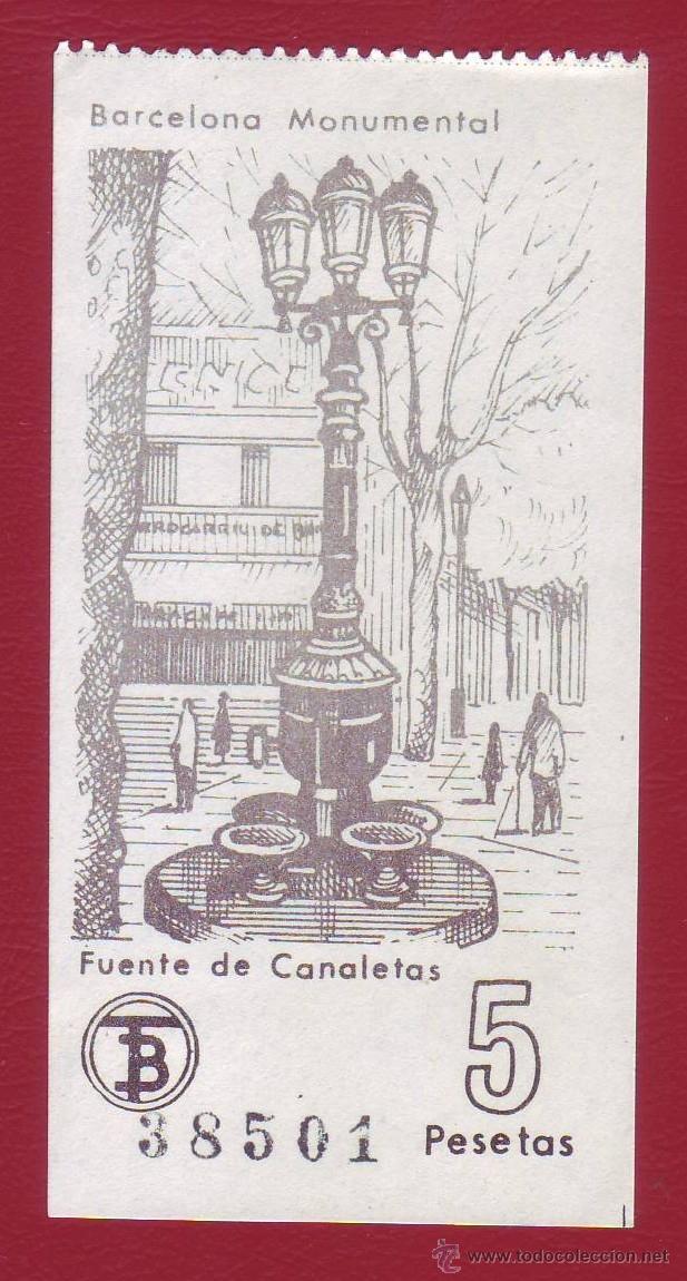 Collectionnisme Billets de transport: BILLETE COLECCI&Oacute;N BARCELONA MONUMENTAL - TB - FUENTE DE CANALETAS