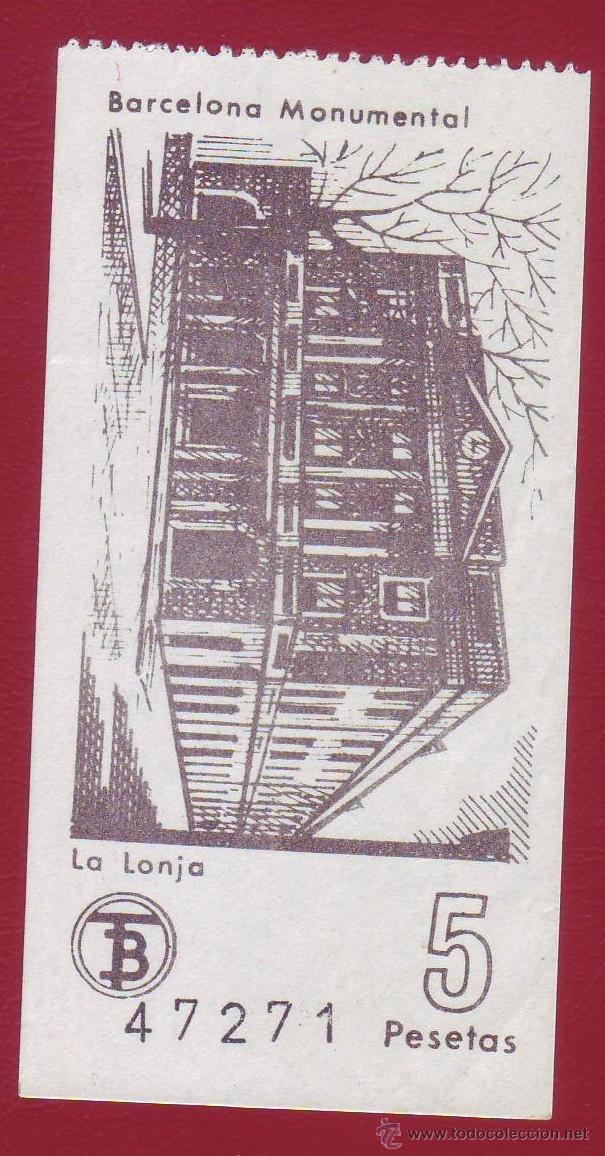 Coleccionismo billetes de transporte: BILLETE COLECCI&Oacute;N BARCELONA MONUMENTAL - TB - LA LONJA