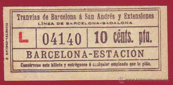 Collectionnisme Billets de transport: BILLETE DE TRANV&Iacute;AS DE BARCELONA A SAN ANDR&Eacute;SY EXTENSIONES - 10 CTMS. - CAPICUA