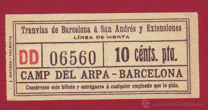 Collectionnisme Billets de transport: BILLETE DE TRANV&Iacute;AS DE BARCELONA A SAN ANDR&Eacute;SY EXTENSIONES - 10 CTMS. - CAPICUA