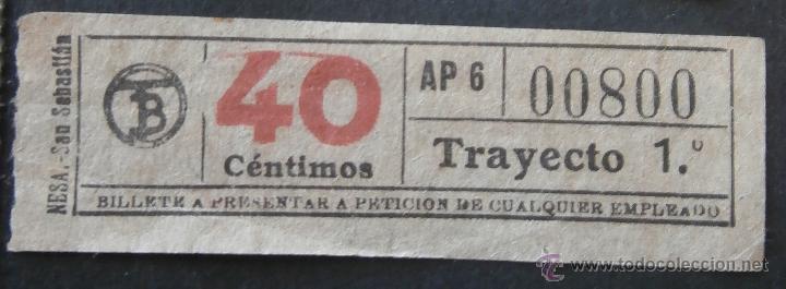 Sammeln von Fahrkarten: BILLETE TRANV&Iacute;A DE BARCELONA (TB) \ TRAYECTO 1 \ 40 CTS - CAPICUA