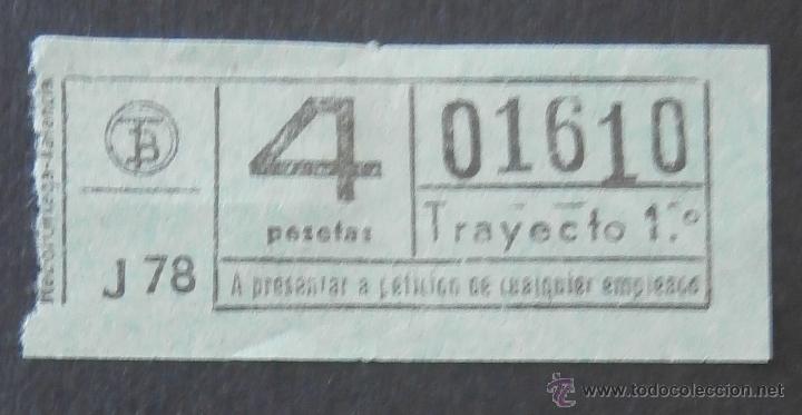 Coleccionismo Billetes de transporte: BILLETE TRANV&Iacute;A DE BARCELONA (TB) \ TRAYECTO 1 \ 4 PTAS - CAPICUA