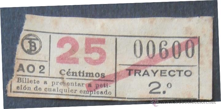 Coleccionismo Billetes de transporte: BILLETE TRANV&Iacute;A DE BARCELONA (TB) \ TRAYECTO 2 \ 25 CTS - CAPICUA