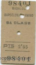Colecionismos Bilhetes de Transporte: BILLETE DE FERROCARRIL EDMONDSON BADALONA BARCELONA / 1958 / COLECCION