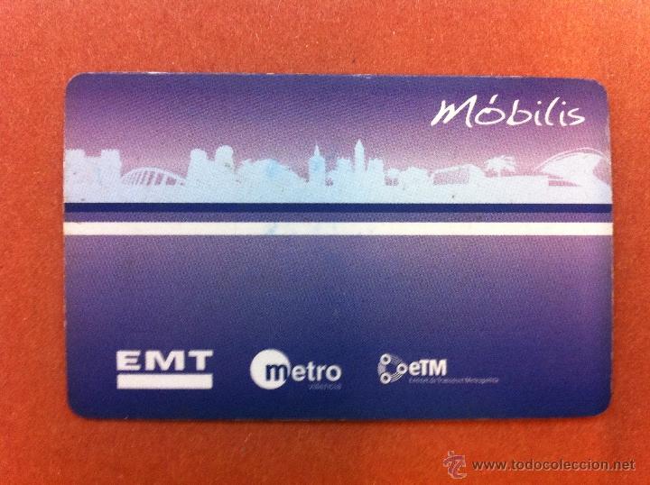Colecionismos Bilhetes de Transporte: TARJETA DE TRANSPORTE PL&Aacute;STICA CON CHIP M&Oacute;BILIS VALENCIA