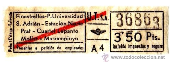 Coleccionismo Billetes de transporte: Billete Urbanizaciones y Transportes (Urbas) \ Varios trayectos \ 3,50 ptas \ Capicua