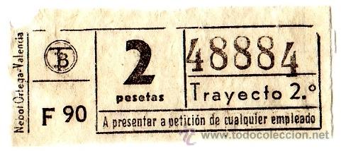 Coleccionismo Billetes de transporte: Billete Tranv&iacute;a de Barcelona \ 2 ptas \ Trayecto 2 \ Capicua