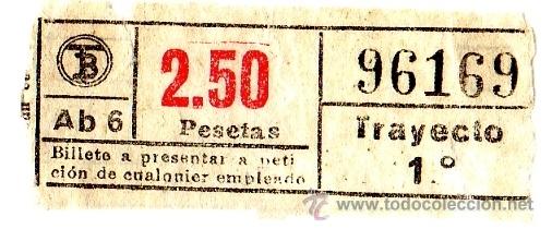 Coleccionismo Billetes de transporte: Billete Tranv&iacute;a de Barcelona \ 2,50 ptas \ Trayecto 1 \ Capicua