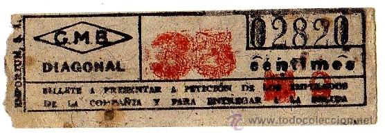 Collectables Transport Tickets: Billete Gran Metro de Barcelona \ Diagonal \ 35 cts \ Capicua