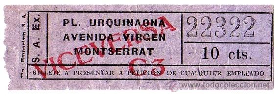 Colecionismos Bilhetes de Transporte: BILLETE TRANV&Iacute;AS DE BARCELONA A SAN ANDR&Eacute;S Y EXT. \ VARIOS TRAYECTOS \ 10 CTS \ CAPICUA