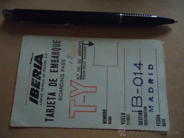 Sammeln von Fahrkarten: antiguo billete transporte tarjeta de embarque boarding pass madrid - iberia lineas aereas espa&ntilde;a