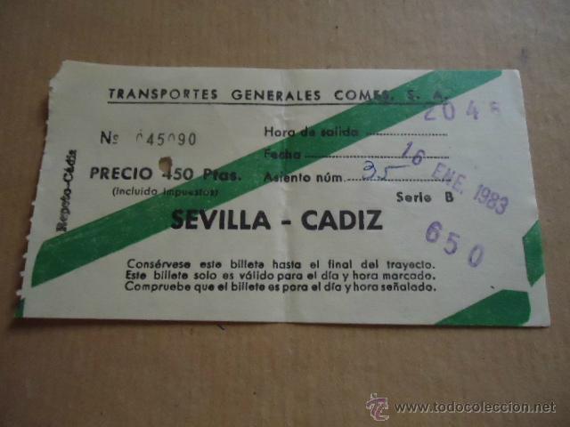 Sammeln von Fahrkarten: antiguo billete transporte generales comes s.a sevilla cadiz 1983