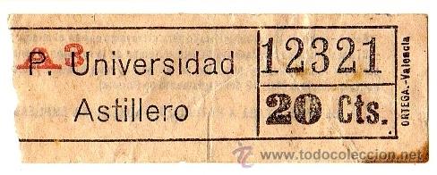 Coleccionismo Billetes de transporte: BILLETE TRANV&Iacute;A DE BARCELONA (TDB) \ PLAZA UNIVERSIDAD - ASTILLERO \ 20 CTS - CAPICUA