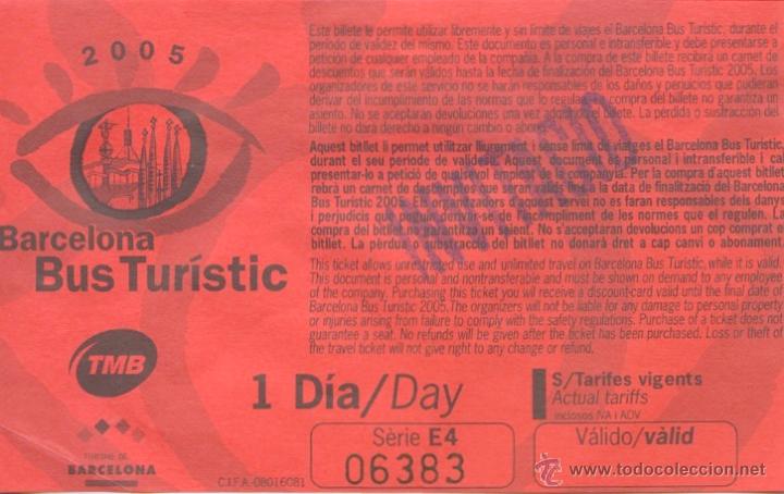 Sammeln von Fahrkarten: BILLETE DEL BUS TURISTIC DE BARCELONA / 1 DIA / A&Ntilde;O 2005 / INVITACION