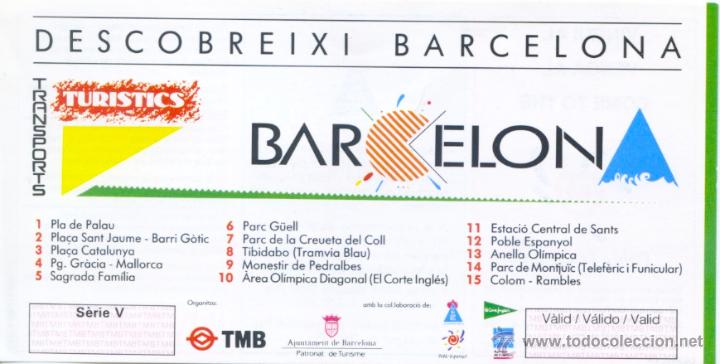 Colecionismos Bilhetes de Transporte: (F27//3) BILLETE DEL BUS TURISTIC DE BARCELONA / UN DIA / A&Ntilde;O 1989 / VERDE