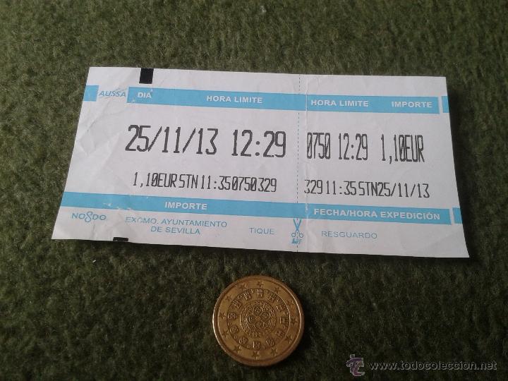 Sammeln von Fahrkarten: BILLETE TIQUE TICKET RESGUARDO NODO AUSSA PARKING SEVILLA 2013 TRANSPORTE AYUNTAMIENTO