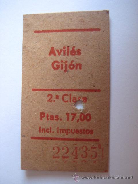 Coleccionismo Billetes de transporte: BILLETE DE TREN. AVIL&Eacute;S-GIJ&Oacute;N. 1966. .