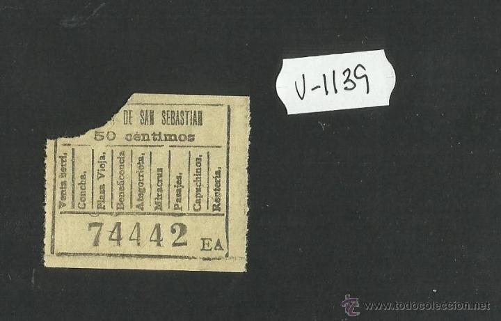 Sammeln von Fahrkarten: BILLETE TRANVIA SAN SEBASTIAN - MUY ANTIGUO - (V-1139)