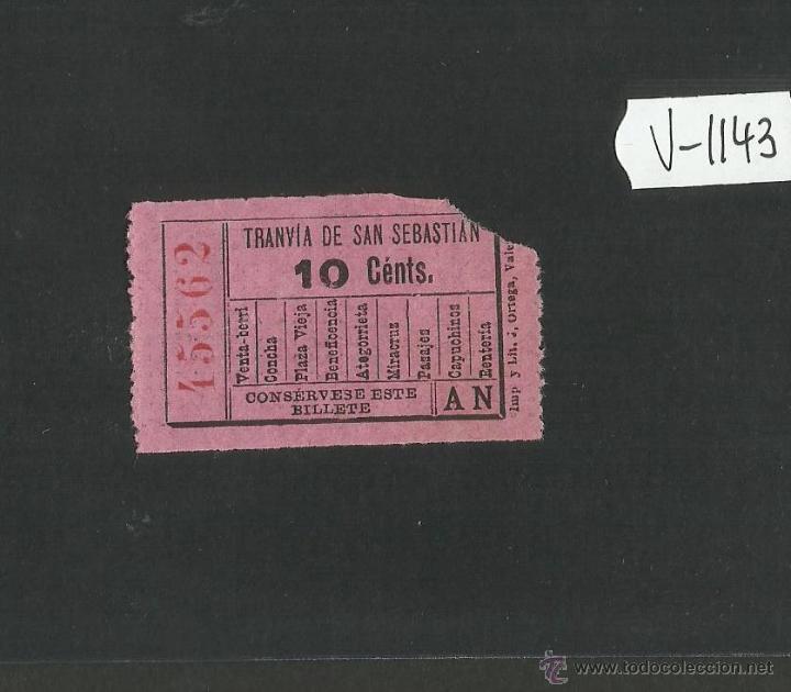 Sammeln von Fahrkarten: BILLETE TRANVIA SAN SEBASTIAN - MUY ANTIGUO - (V-1143)