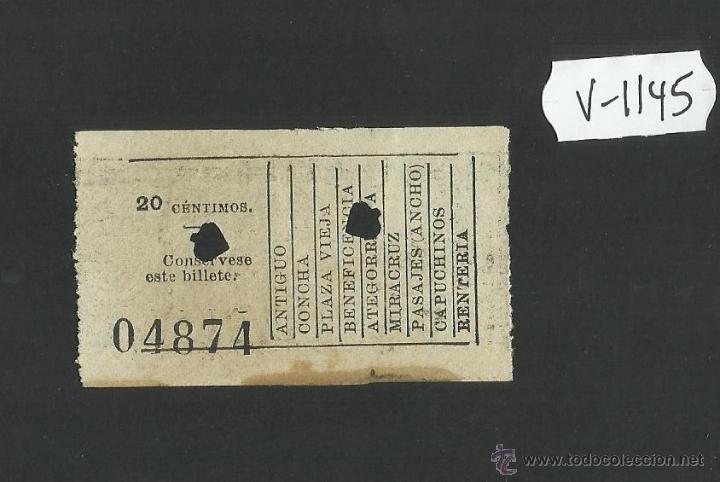 Sammeln von Fahrkarten: BILLETE TRANVIA SAN SEBASTIAN - MUY ANTIGUO - (V-1145)