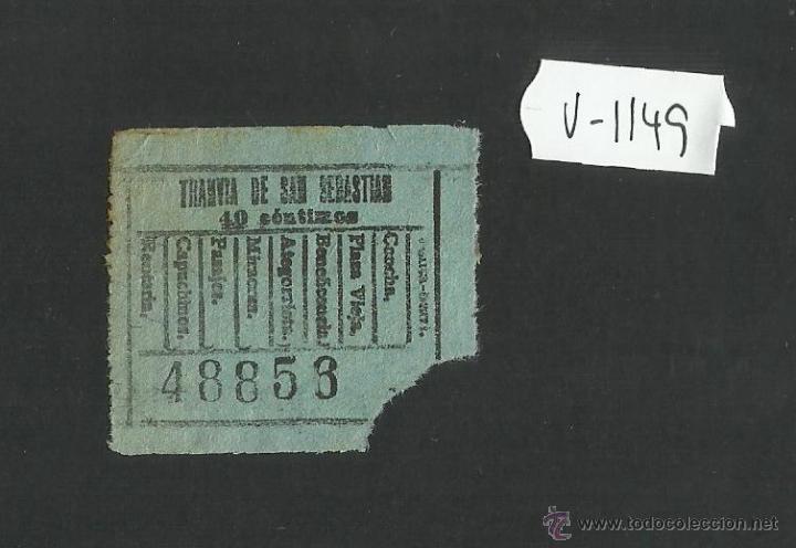 Sammeln von Fahrkarten: BILLETE TRANVIA SAN SEBASTIAN - MUY ANTIGUO - (V-1149)