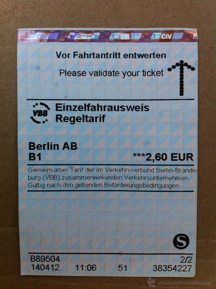Sammeln von Fahrkarten: BILLETE TICKET TRANSPORTE BERLIN 2012