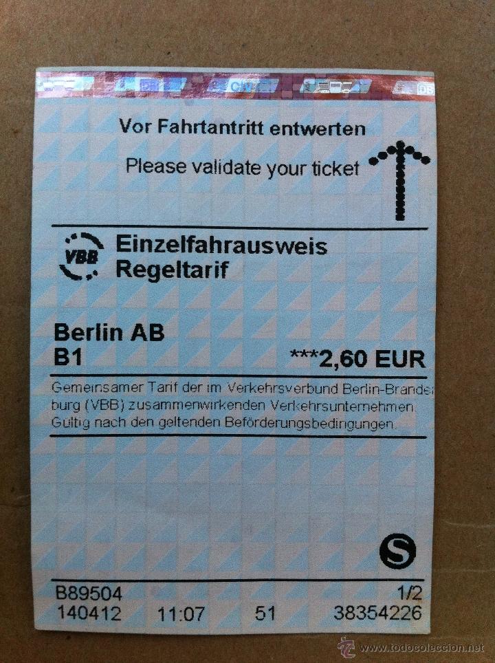 Sammeln von Fahrkarten: BILLETE TICKET TRANSPORTE BERLIN 2012