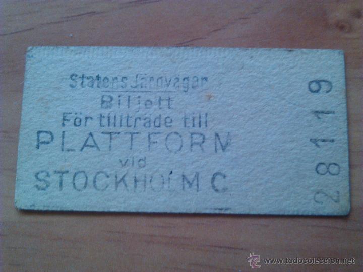 Colecionismos Bilhetes de Transporte: Billete de and&eacute;n \ Estaci&oacute;n Stockholm C - Stockholm Central - \ Suecia