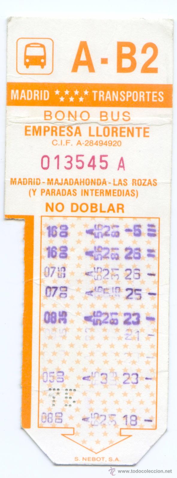 Collectionnisme Billets de transport: BILLETE DE 10 VIAJES DE EMPRESA MUNICIPAL DE TRANSPORTES DE MADRID, S.A.