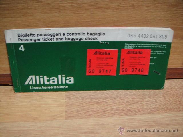 Collectionnisme Billets de transport: billete de alitalia - roma accra ida y vuelta - a&ntilde;o 1977