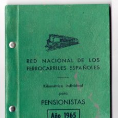 Coleccionismo Billetes de transporte: RED NACIONAL DE LOS FERROCARRILES ESPAÑOLES - KILOMETRICO INDIVIDUAL 2ª CLASE - 5000 KM.- AÑO 1965. Lote 47003748