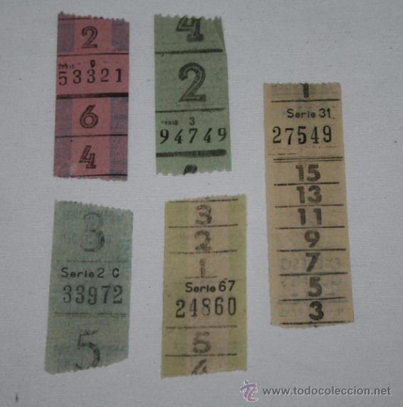 Collectables Transport Tickets: LOTE DE 5 BOLETOS O BILLETES ANTIGUOS DE AUTOBUS ARGENTINOS, EXPRESO QUILMES, LANUS, TARSA, ETC.