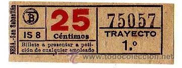 Coleccionismo Billetes de transporte: BILLETE TRANV&Iacute;A DE BARCELONA \ 25 CTS \ TRAYECTO 1 \ CAPICUA