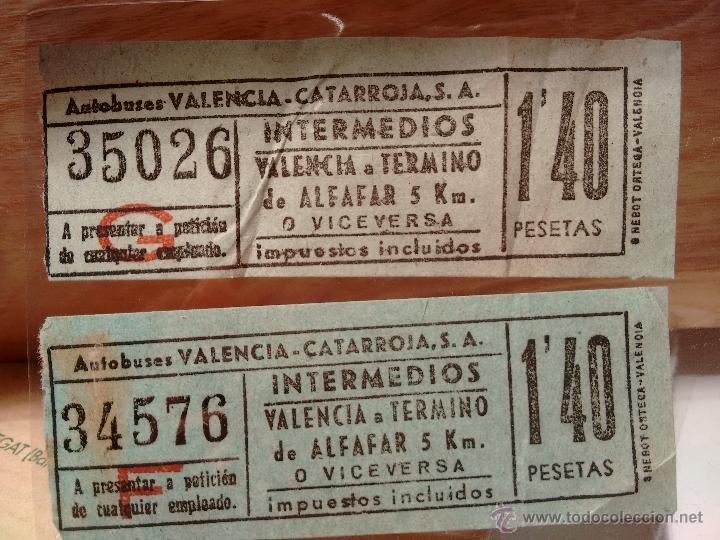 Collectables Transport Tickets: ANTIGUOS BILLETES DE AUTOBUS VALENCIA CATARROJA S.A.