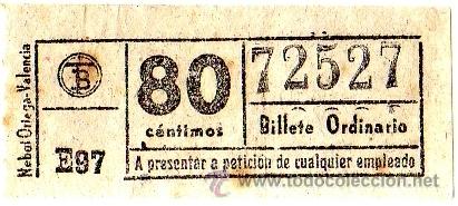 Collectables Transport Tickets: BILLETE TRANV&Iacute;A DE BARCELONA \ 80 CTS \ BILLETE ORDINARIO \ CAPICUA