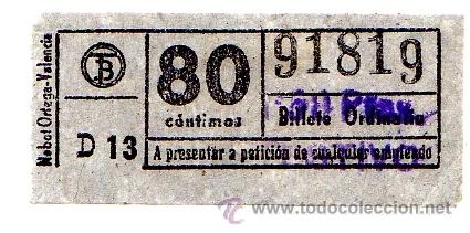 Collectables Transport Tickets: BILLETE TRANV&Iacute;A DE BARCELONA \ 80 CTS (RESELLO 1,5 PTAS FESTIVO) \ BILLETE ORDINARIO \ CAPICUA