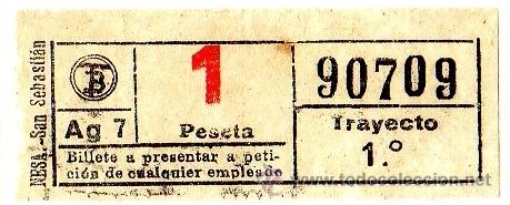 Colecionismos Bilhetes de Transporte: BILLETE TRANV&Iacute;A DE BARCELONA \ 1 PTA (ROJO) \ TRAYECTO 1 \ CAPICUA