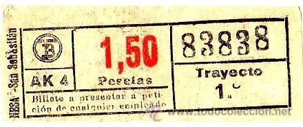 Colecionismos Bilhetes de Transporte: BILLETE TRANV&Iacute;A DE BARCELONA \ 1,50 PTAS (ROJO) \ TRAYECTO 1 \ CAPICUA