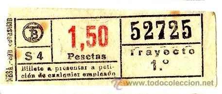 Colecionismos Bilhetes de Transporte: BILLETE TRANV&Iacute;A DE BARCELONA \ 1,50 PTAS (ROJO) \ TRAYECTO 1 \ CAPICUA